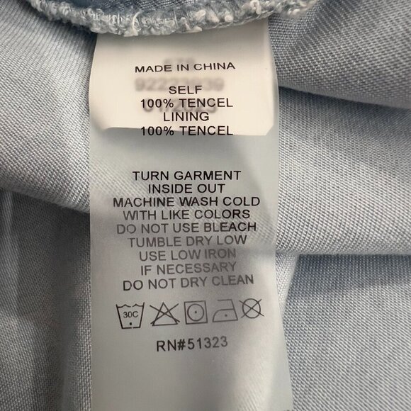 Vince Camuto Plus Chambray Elastic Straps Maxi Dress Women's 1X NWOT - Picture 8 of 11